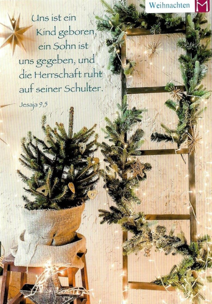 Faltkarte Weihnachten Uns ist ein Kind geboren