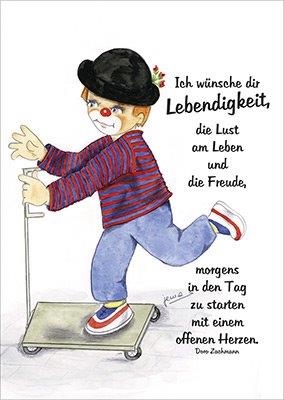 Postkarte Ich wünsche dir Lebendigkeit (Clown)