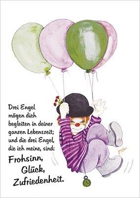 Postkarte Drei Engel mögen dich begleiten (Clown)