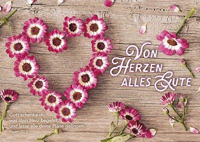 Postkarte Von Herzen alles Gute