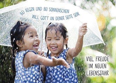 Postkarte Geburtstag Bei Regen und bei Sonnenschein