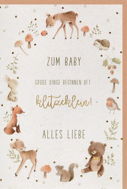 Faltkarte Zum Baby alles Liebe