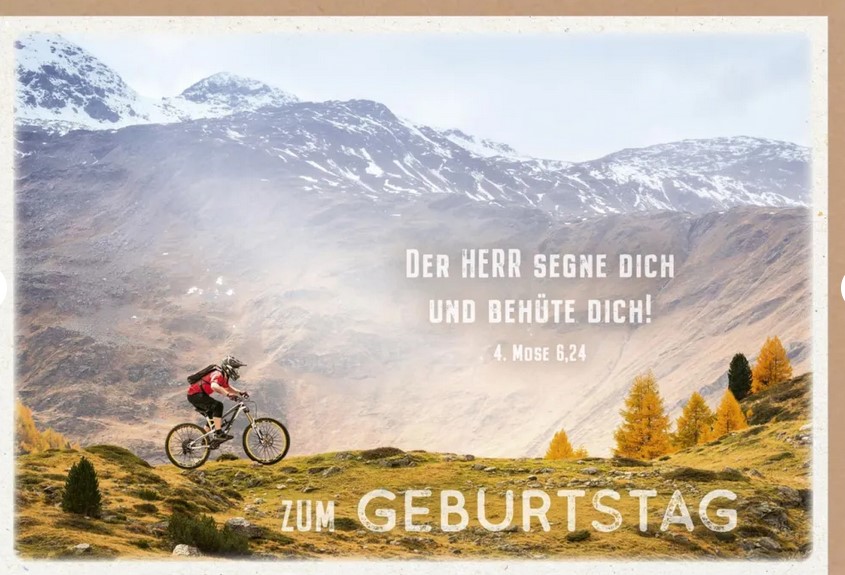 Faltkarte Zum Geburtstag (Mann auf Bike)