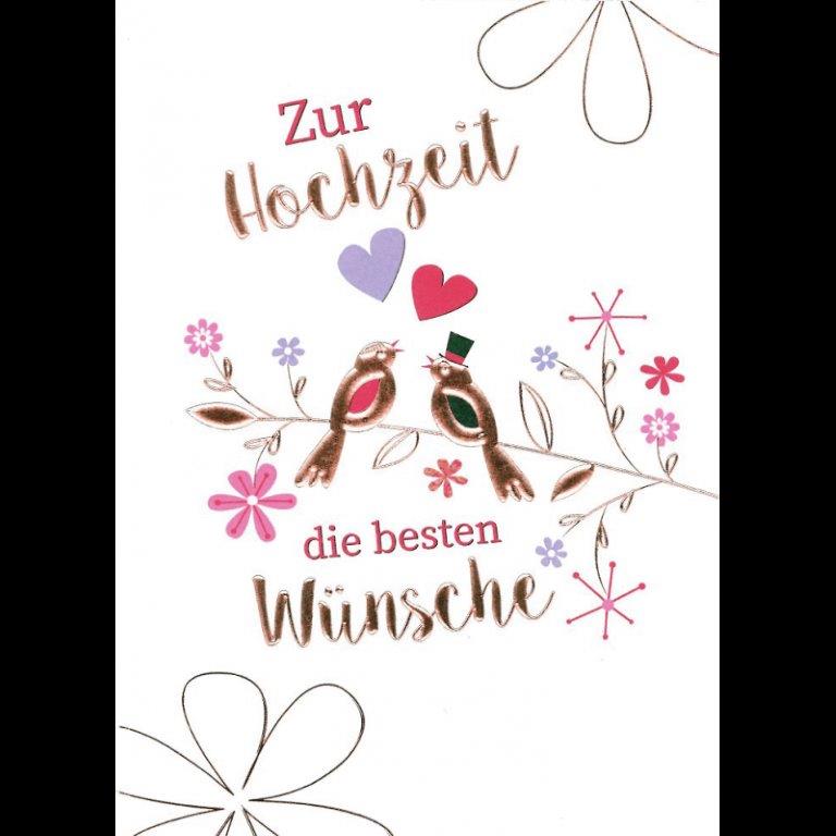 Faltkarte Zur Hochzeit die besten Wünsche