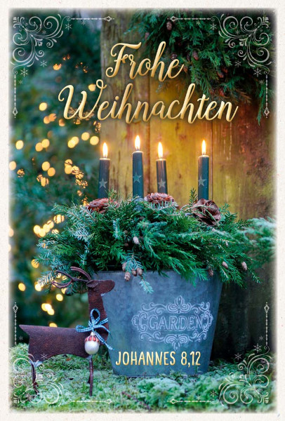 Faltkarte Frohe Weihnachten Joh. 8,12