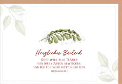 Faltkarte Herzliches Beileid - grüner Zweig