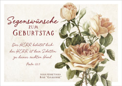 Postkarte Segenswünsche zum Geburtstag - Rosen