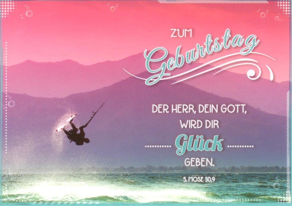 Postkarte Der Herr, dein Gott, wird dir Glück geben - Zum Geburtstag