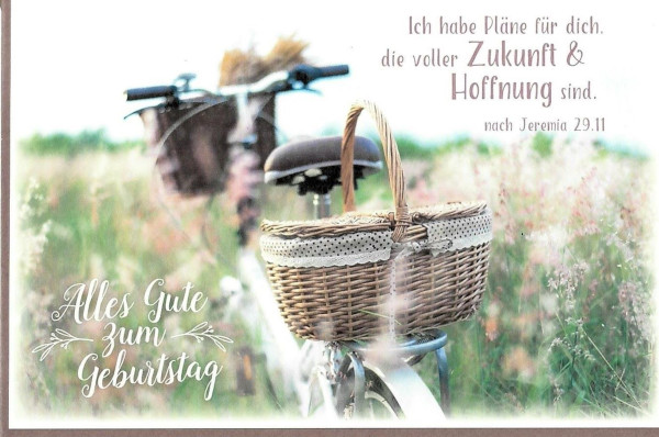 Faltkarte Alles Gute zum Geburtstag - Fahrrad mit Korb