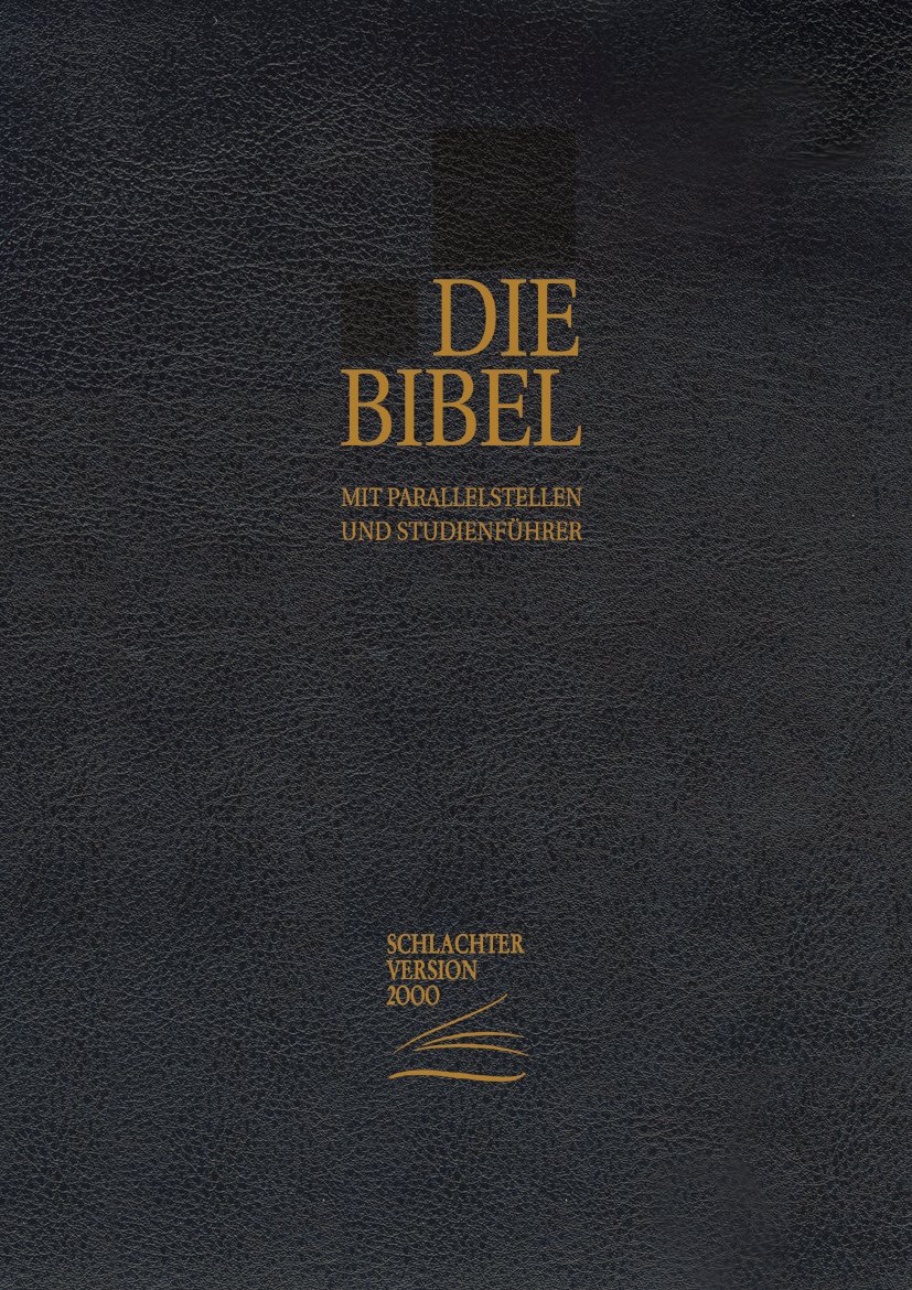 Schlachter-Bibel 2000 - Vollrindleder Goldschnitt mit Reissverschluss Schwarz