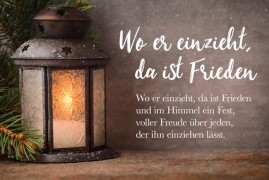 Faltkarte Weihnachten - Wo er einzieht, da ist Frieden