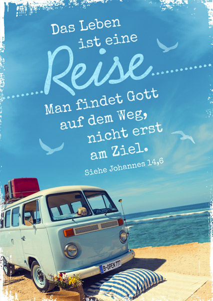 Postkarte Das Leben ist eine Reise