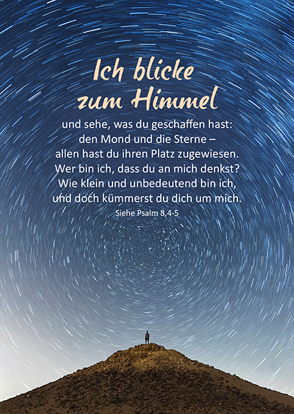 Postkarte Ich blicke zum Himmel