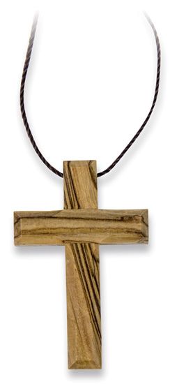 Kreuz - Kette mit Anhänger Kreuz (Olivenholz)