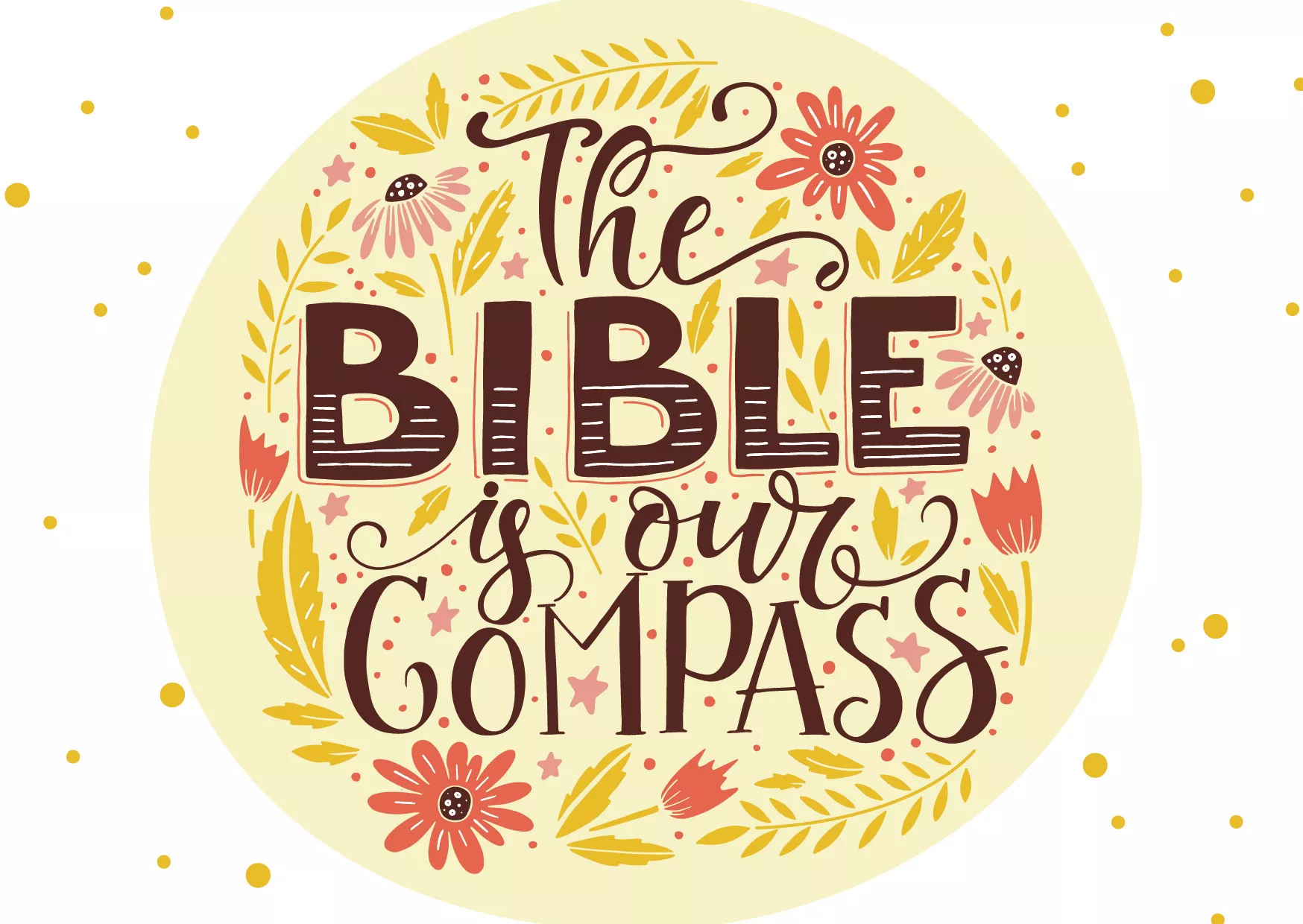 Postkarte The Bible is our compass