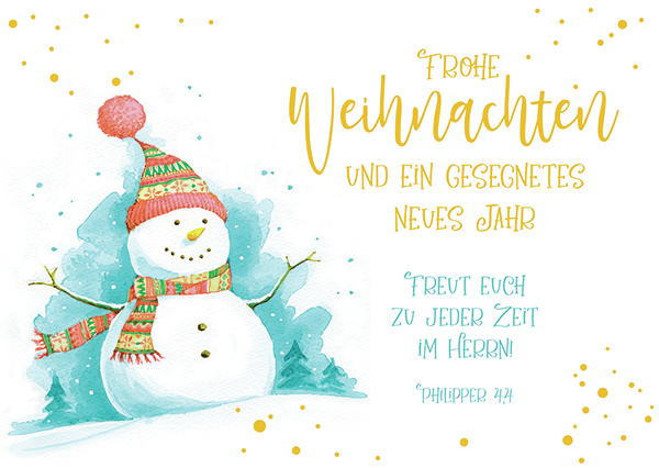 Frohe Weihnachten Schneemann-Postkarte