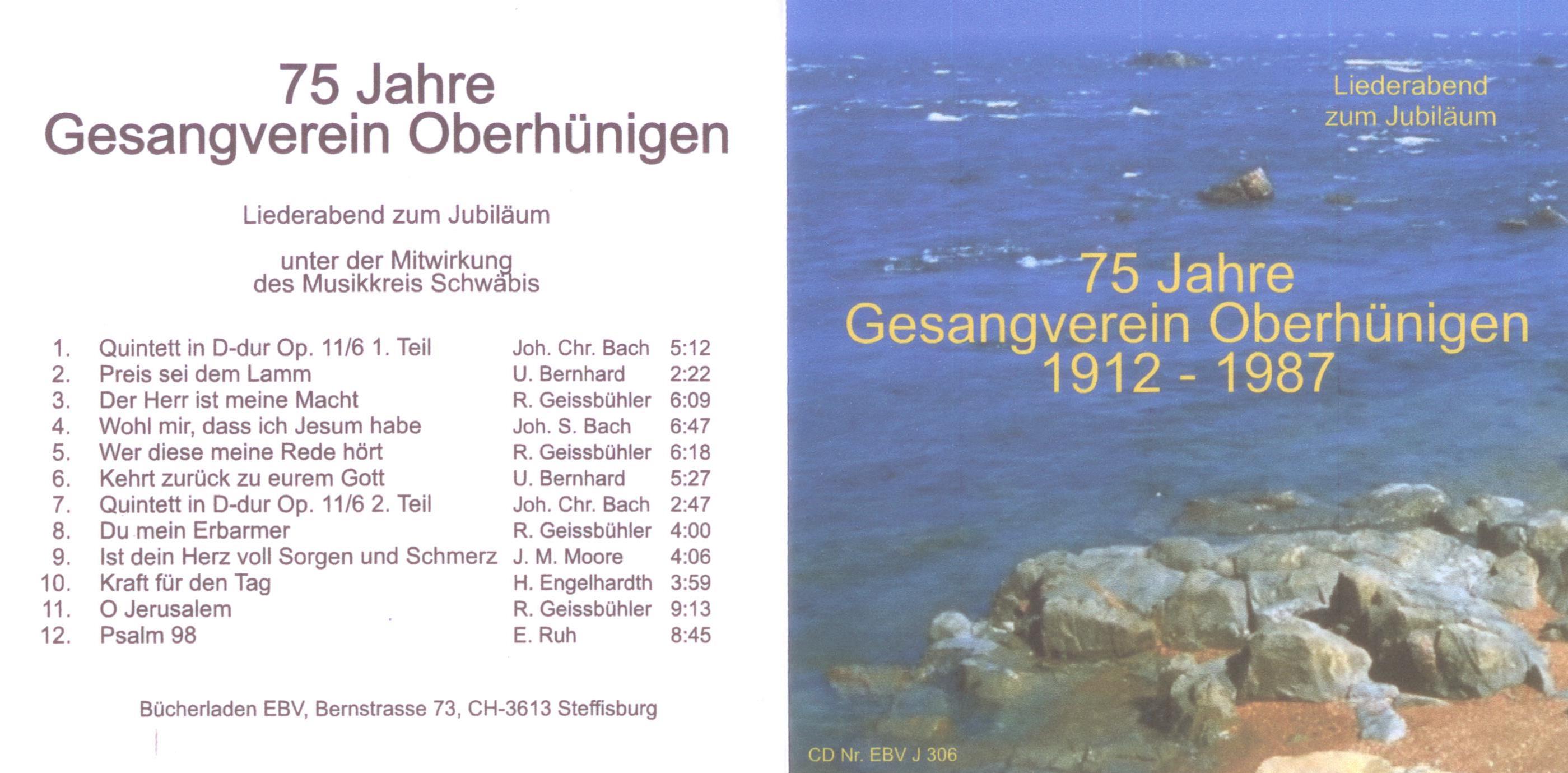 75 Jahre Gesangverein Oberhünigen 1912-1987