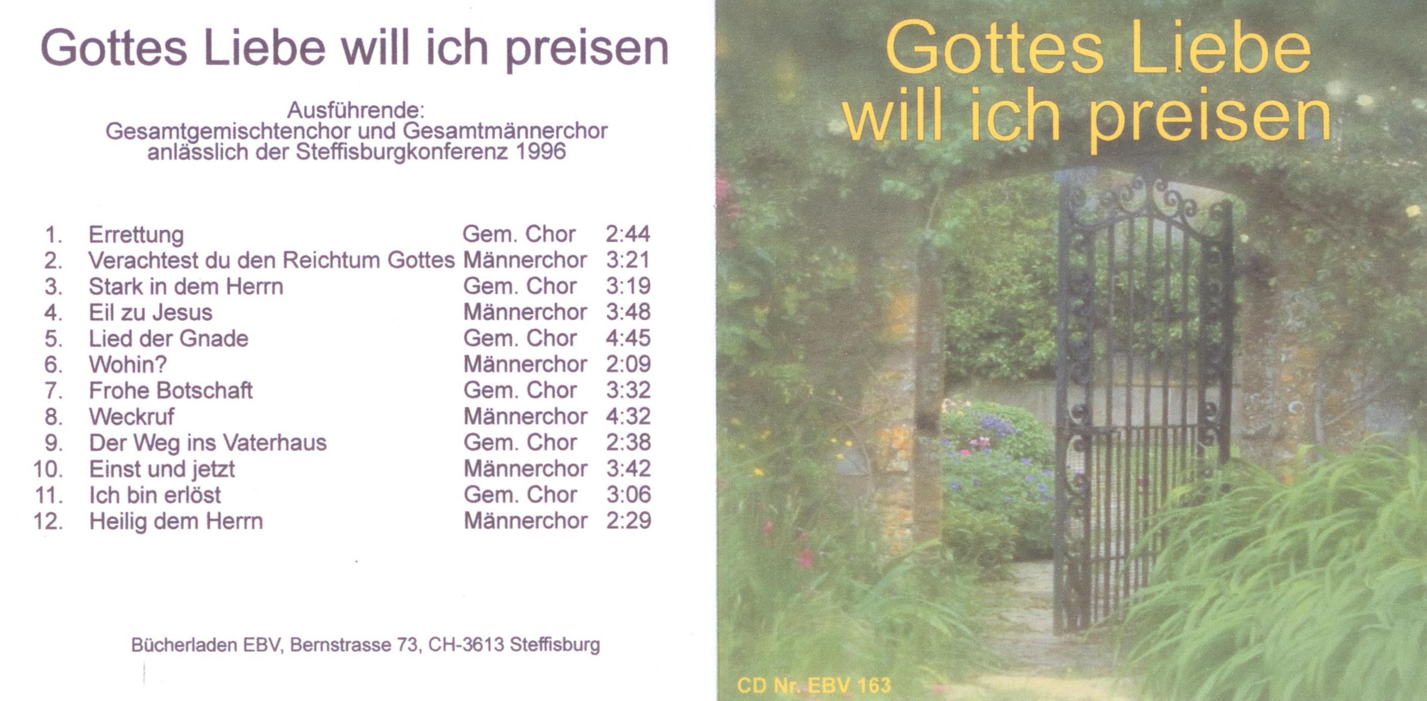 Gottes Liebe will ich preisen